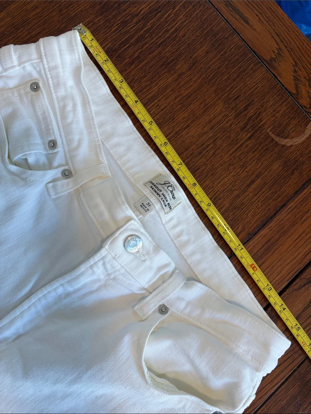 J. Crew Lookout High Rise Skinny Crop Jeans White 31
